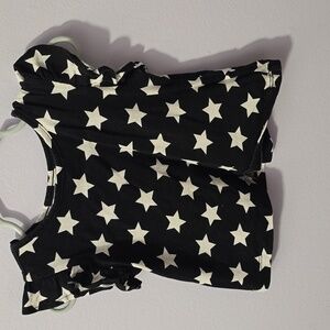 The Children's Place Black and White Star Crop Top